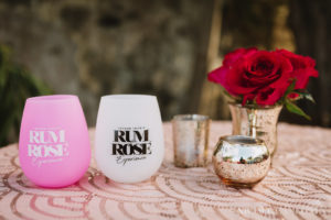 Pink and white bendable wine glasses were the perfect way to enjoy the cocktails, drinks, and rosé wine being poured at Cruzan Foodie Rum & Rosé Experience