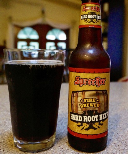 Sprecher Fire Brewed Hard Root Beer Poured Into Glass