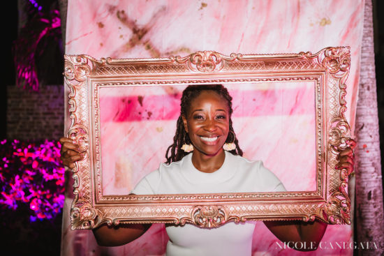 Pink and white bendable wine glasses were the perfect way to enjoy the cocktails, drinks, and rosé wine being poured at Cruzan Foodie Rum & Rosé Experience